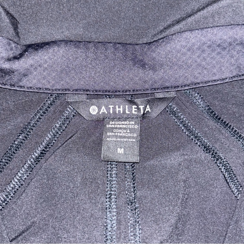 Athleta Black Half Zip Long Sleeve Light Weight Pullover Women’s Size M - Picture 5 of 8
